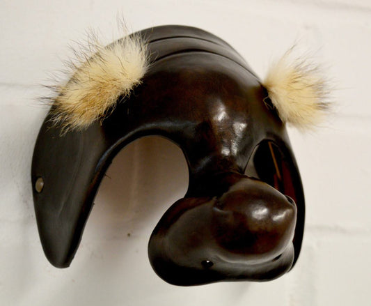 Brown 'Il Dottore' Commedia dell'Arte Theatre Mask Side View
