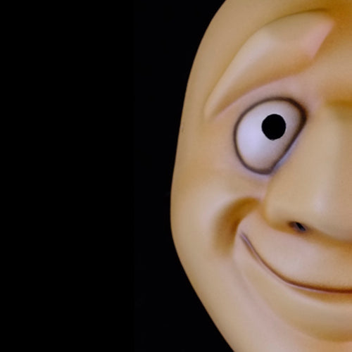 Character half masks in dark, mid, light and 'neutral' skin tones.