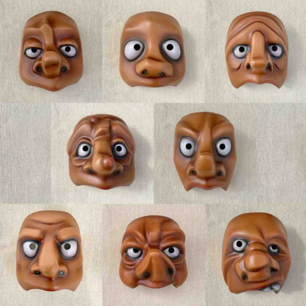 Character Half Mask Set of Eight Masks Mid Skin Tone