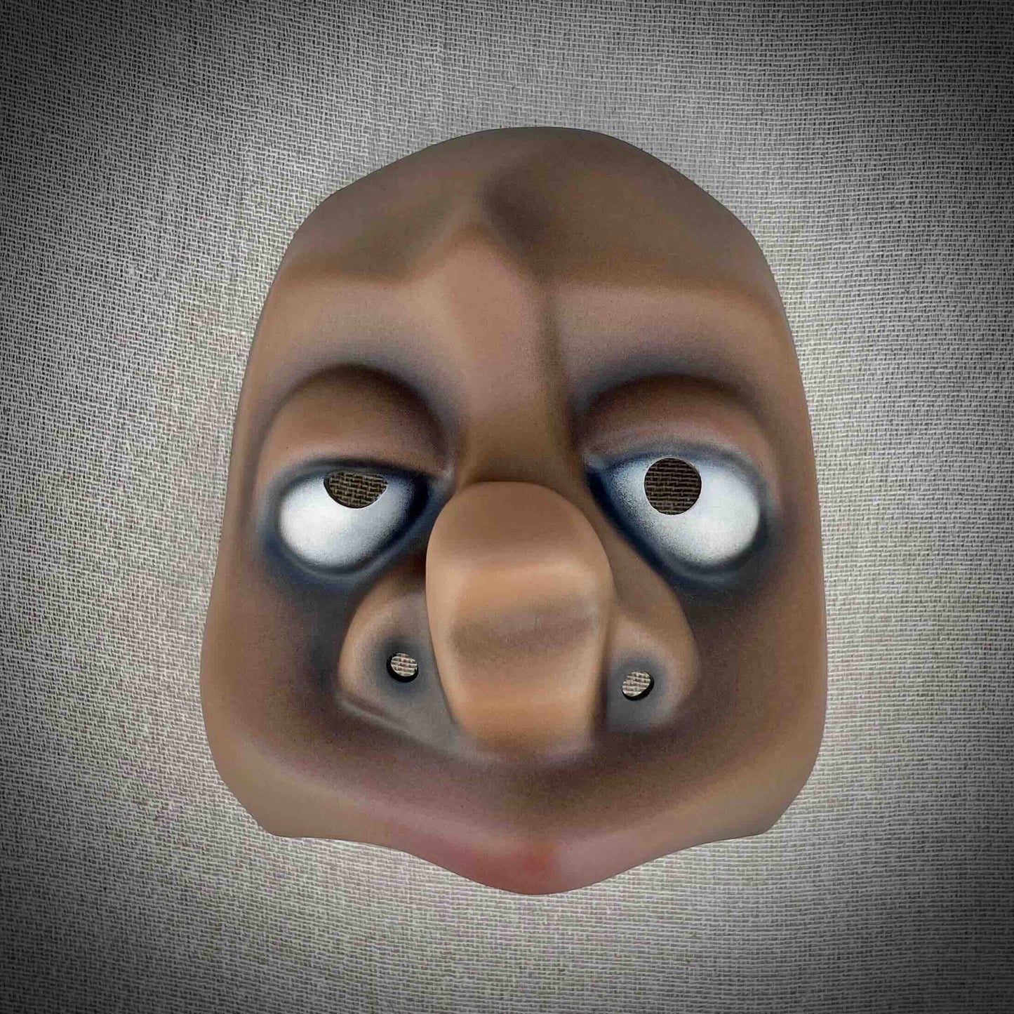 Dolt Character Half Mask Front View Dark Skin Tone