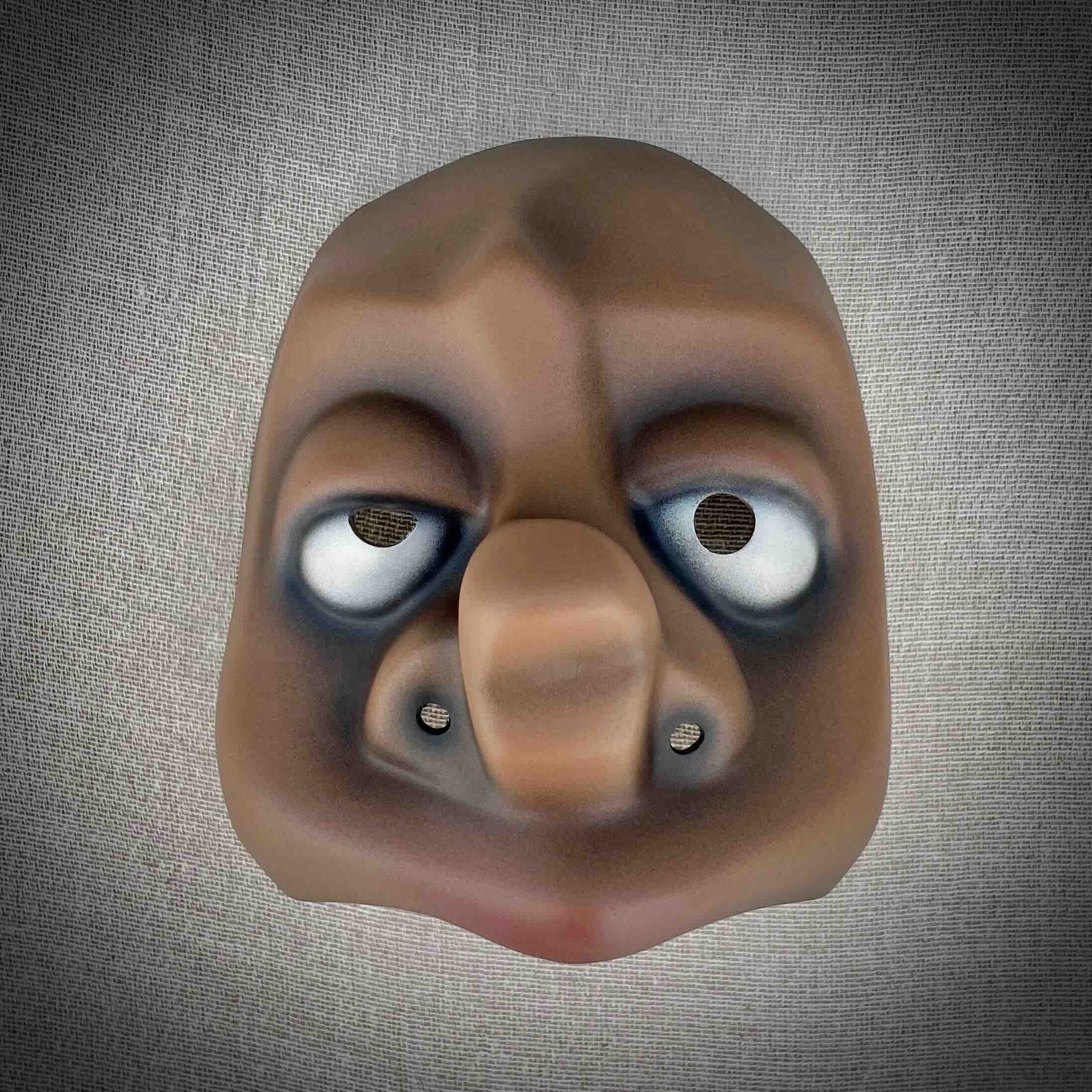 Dolt Character Half Mask Front View Dark Skin Tone