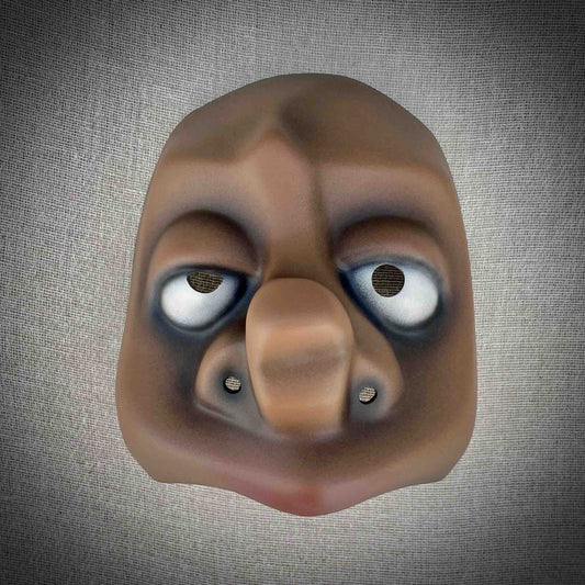 Dolt Character Half Mask Front View Dark Skin Tone