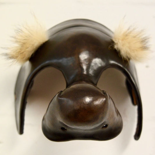 Brown 'Il Dottore' Commedia dell'Arte Theatre Mask Front View