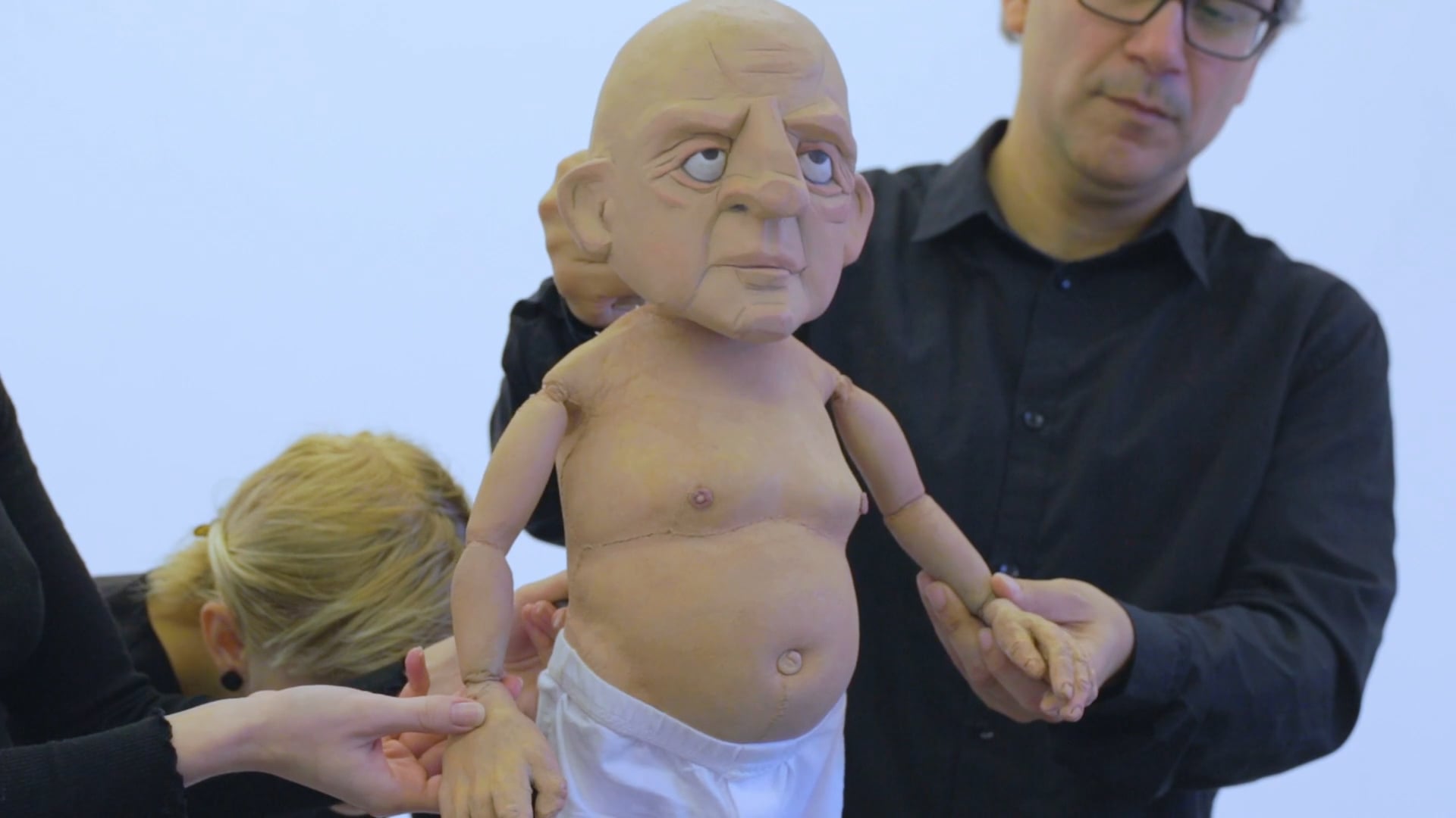 'Mikey' Puppet with bald head and pants