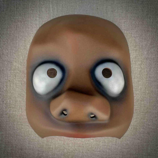 Naive Character Half Mask Front View Dark Skin Tone