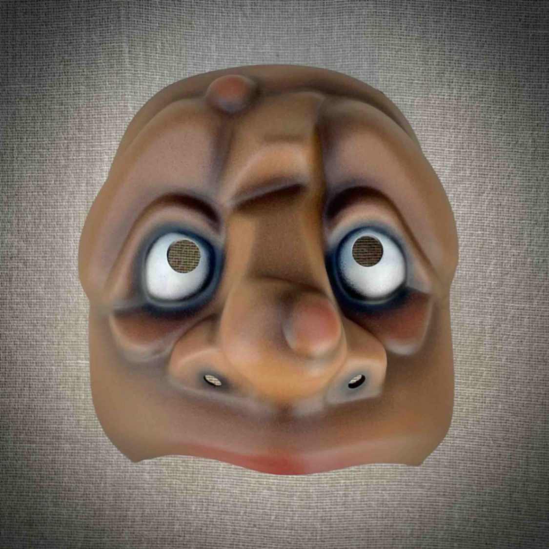 Old Character Half Mask Front View Dark Skin Tone