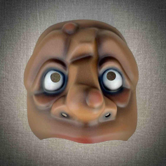 Old Character Half Mask Front View Dark Skin Tone