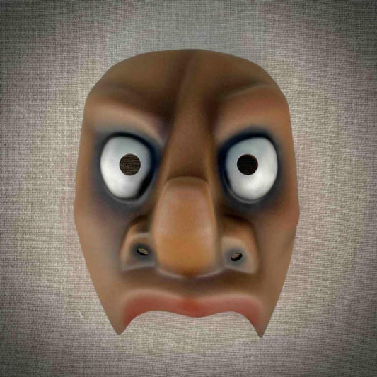 Petulant Character Half Mask Front View Dark Skin Tone