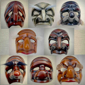 Eight 'Supplimentary' Commedia dell'Arte Masks