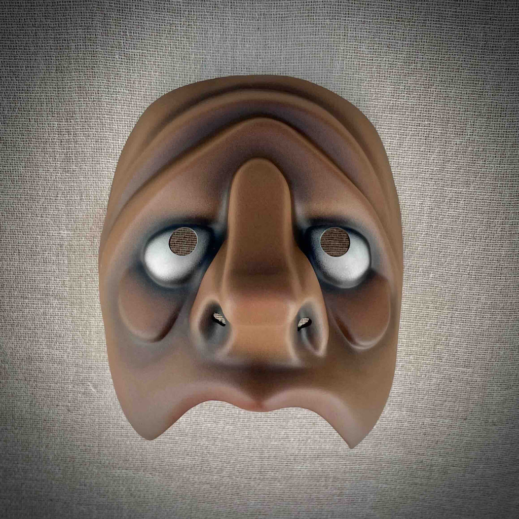 Thinker Character Half Mask Front View Dark Skin Tone