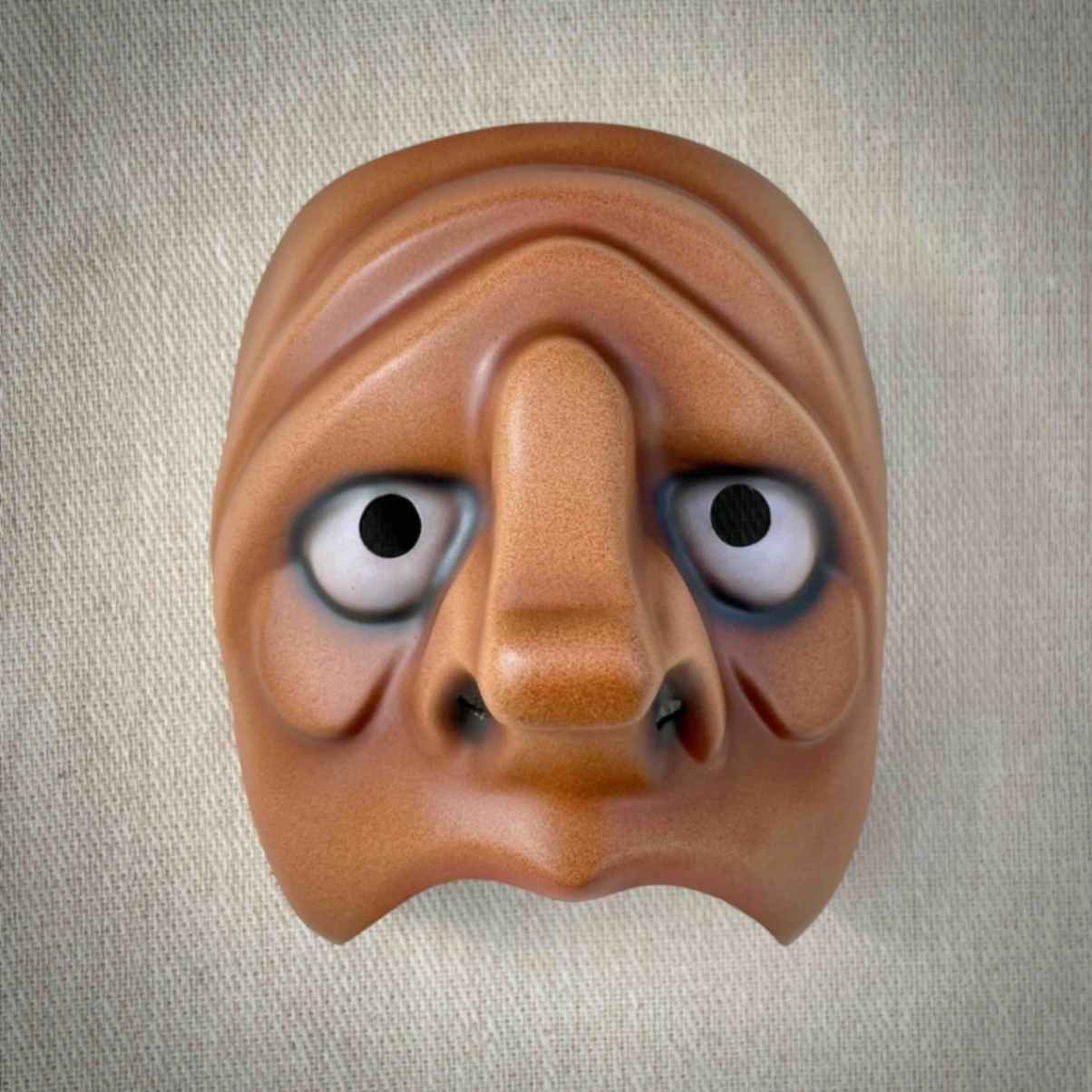 Thinker Character Half Mask Front View Mid Skin Tone