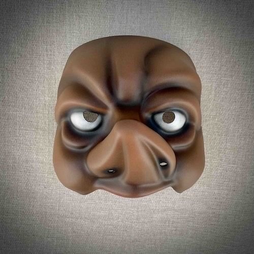 Trickster Character Half Mask Front View Dark Skin Tone